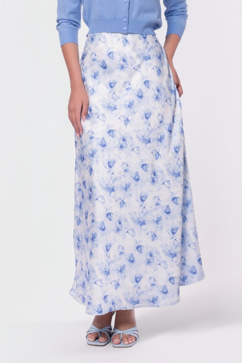 Lisa Skirt (White/Blue) - Glamourous Grace