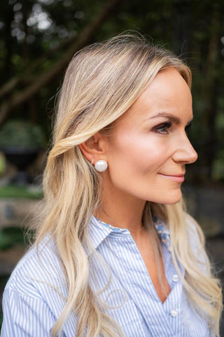 18mm Barrett Pearl Studs - Meeghan Mullin x Lisi Lerch Collection - Glamourous Grace