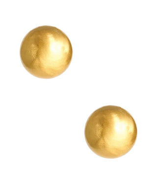 18mm Georgia Brushed Ball Studs - 18k Gold Plated - Glamourous Grace