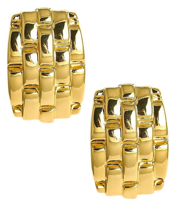 Avery Bamboo Earring Earring  - 18k Gold Plated - Glamourous Grace