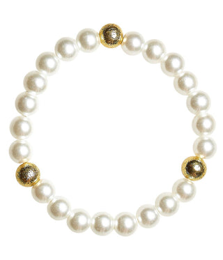 Birdie Bracelet with Gold Beads - Glamourous Grace