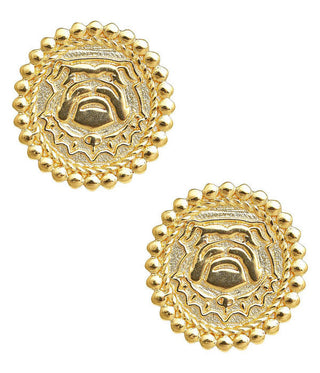 Bulldog Coin Stud - Gold Earring - Glamourous Grace