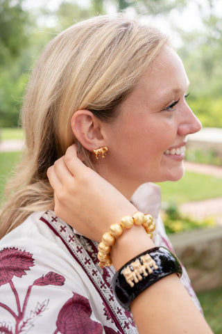 Bulldog Stud - Gold Earring - Glamourous Grace