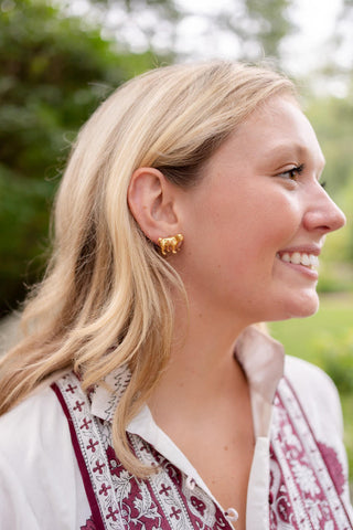 Bulldog Stud - Gold Earring - Glamourous Grace