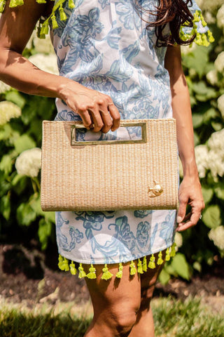 Chloe Clutch - Straw - Gold Charm - Glamourous Grace