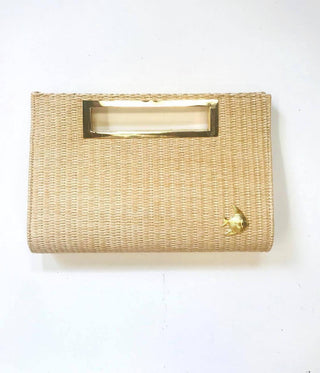 Chloe Clutch - Straw - Gold Charm - Glamourous Grace