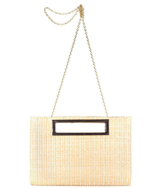 Chloe Clutch - Straw - Gold Charm - Glamourous Grace