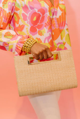 Chloe Clutch - Straw - Glamourous Grace