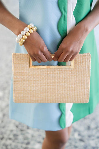 Chloe Clutch - Straw - Glamourous Grace