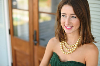 Diana Gold Triple Strand Beaded Necklace - Glamourous Grace