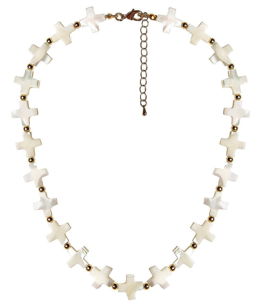 Diana Necklace - All Cross Pearl - Glamourous Grace