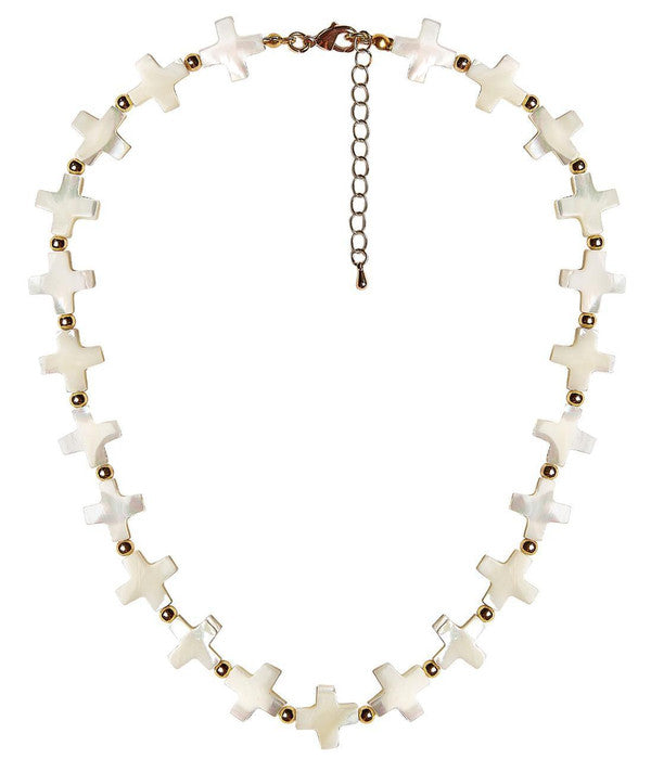 Diana Necklace - All Cross Pearl - Glamourous Grace