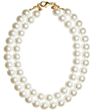 Double Birdie - Pearl  Statement Necklace - Glamourous Grace