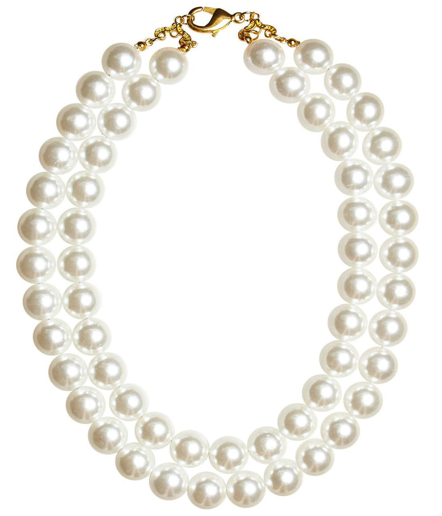 Double Birdie - Pearl  Statement Necklace - Glamourous Grace