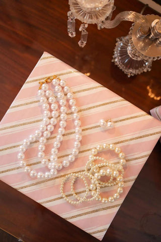 Double Birdie - Pearl  Statement Necklace - Glamourous Grace