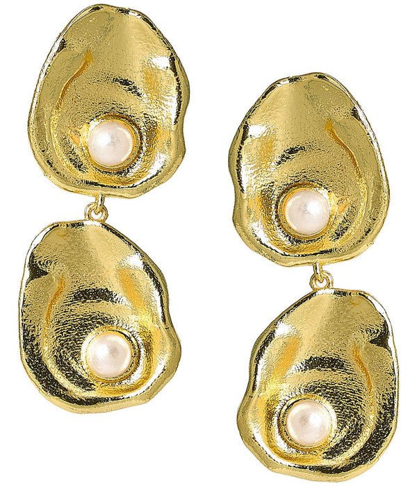 Double Oyster Earring - Glamourous Grace