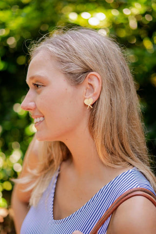 Double Tennis Racket Stud - Gold - Glamourous Grace