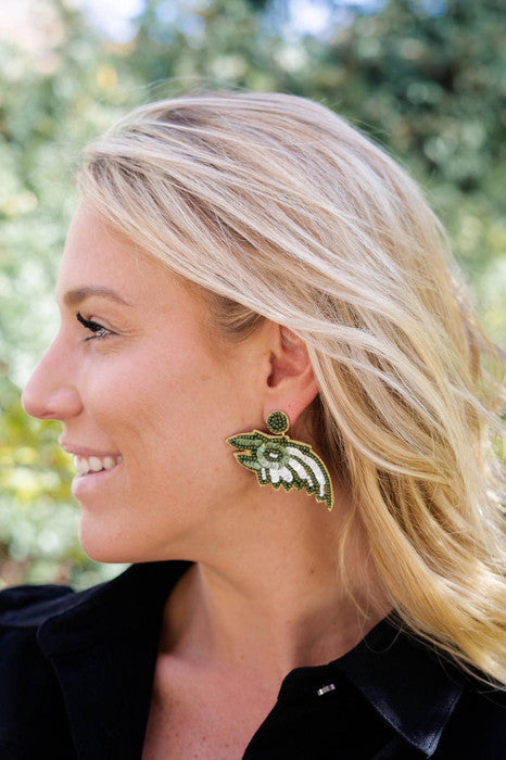 Eagles Head  - Fabric Backed Earrings - Glamourous Grace
