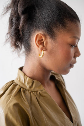 Francesca Hoop Earring - Belle of the Ball - 18k Plated Gold - Glamourous Grace