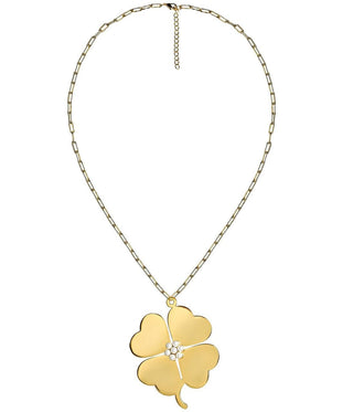 Genlyn Clover Short PaperClip Chain Necklace - 18k Plated - Teggy French - Glamourous Grace