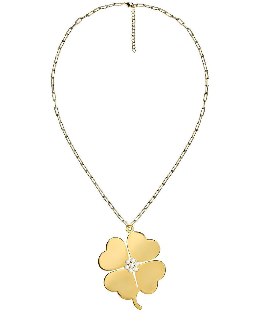 Genlyn Clover Short PaperClip Chain Necklace - 18k Plated - Teggy French - Glamourous Grace