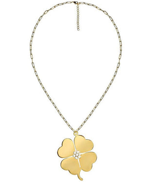 Genlyn Clover Short PaperClip Chain Necklace - 18k Plated - Teggy French - Glamourous Grace