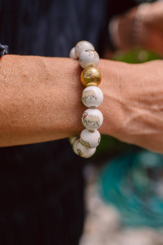 Georgia Beaded Bracelet - Bulldog - Gameday Collection - Glamourous Grace