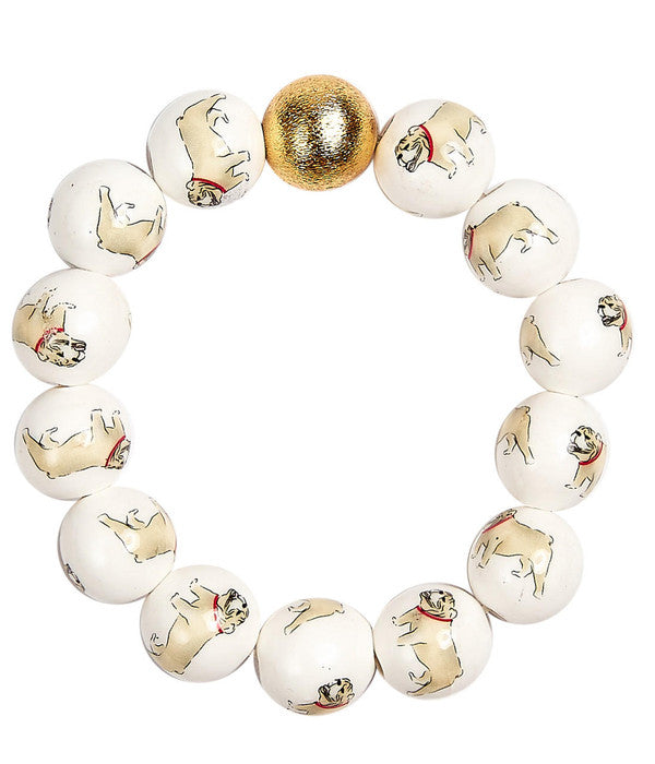 Georgia Beaded Bracelet - Bulldog - Gameday Collection - Glamourous Grace
