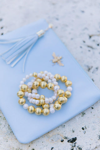 Georgia Beaded Bracelet - Freshwater Pearl and 10mm - Glamourous Grace