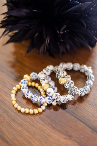 Georgia Beaded Bracelet - Patterned - Glamourous Grace