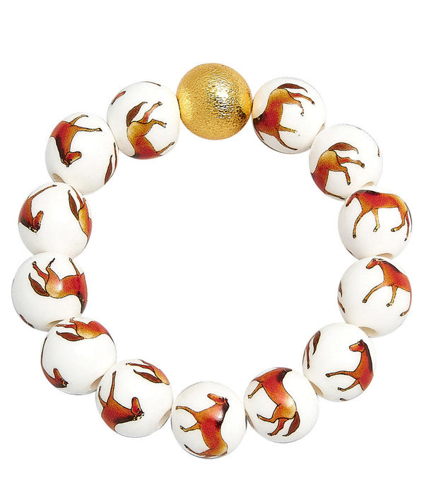 Georgia Beaded Horse Bracelet - Glamourous Grace