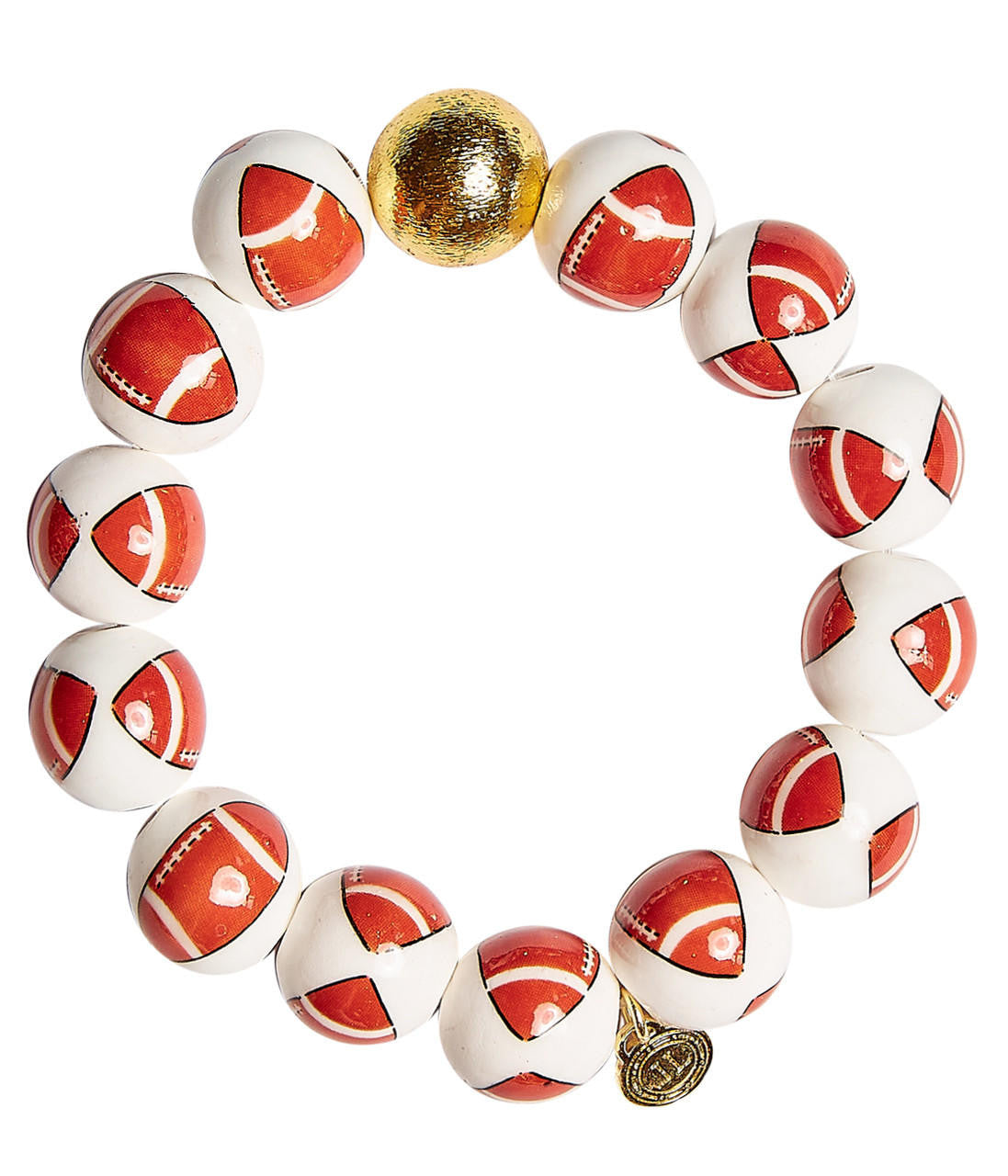 Georgia Ceramic and Gold Beaded Football Bracelet - Glamourous Grace