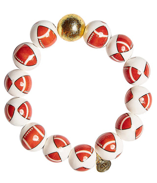 Georgia Ceramic and Gold Beaded Football Bracelet - Glamourous Grace