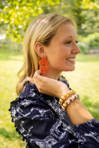 Georgia Ceramic and Gold Beaded Football Bracelet - Glamourous Grace