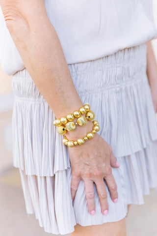 Georgia - Gold Beaded Bracelet - Glamourous Grace