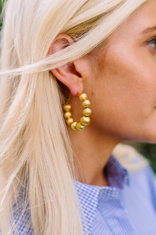 Georgia Hoop - Brushed Gold 10mm - Glamourous Grace