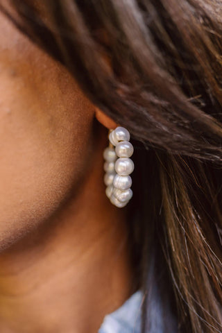 Georgia Hoop - Freshwater Pearls 10mm - Glamourous Grace