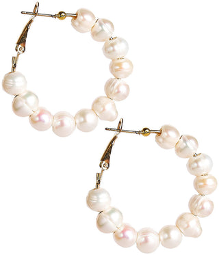 Georgia Hoop - Freshwater Pearls 10mm - Glamourous Grace