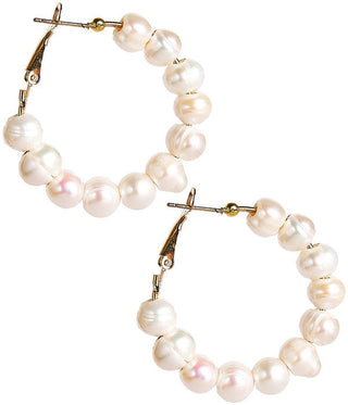 Georgia Hoop - Freshwater Pearls 10mm - Glamourous Grace