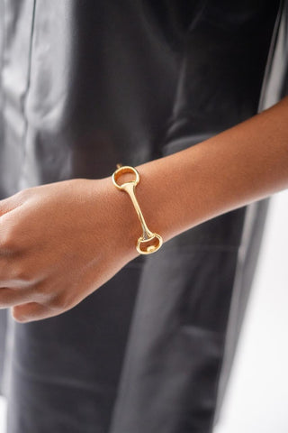 Gold Horse Bit Cuff - 18k Plated - Glamourous Grace