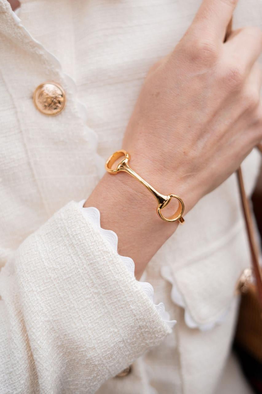 Gold Horse Bit Cuff - 18k Plated - Glamourous Grace