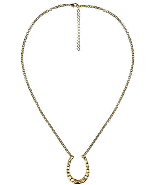 Gold Horseshoe Charm Necklace - 18k Gold Plated - Glamourous Grace