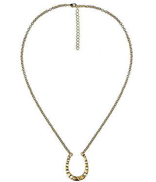 Gold Horseshoe Charm Necklace - 18k Gold Plated - Glamourous Grace