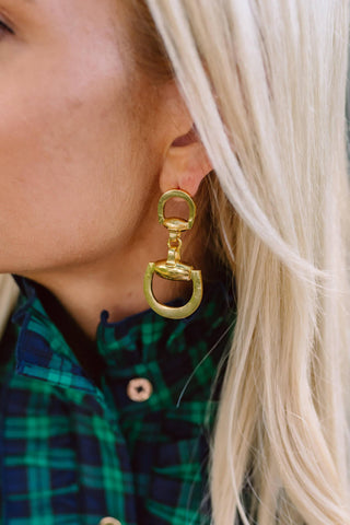 Horsebit - Gold Earrings - Glamourous Grace
