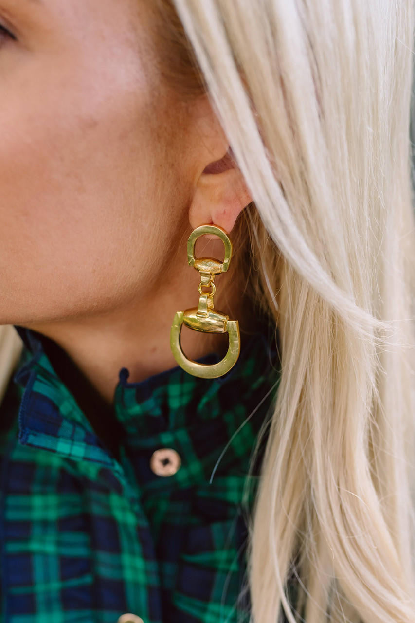 Horsebit - Gold Earrings - Glamourous Grace