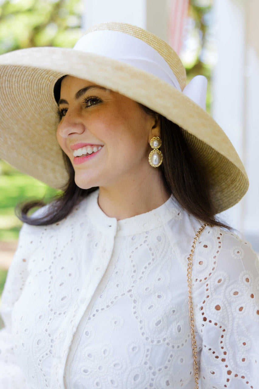 Jackie Pearl & Gold Roped Statement - Earrings - Belle of  the Ball - Glamourous Grace