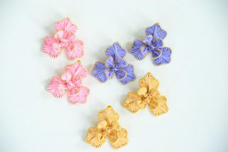 Kaia - Raffia Flower Earring - Glamourous Grace