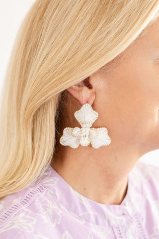 Kaia - Raffia Flower Earring - Glamourous Grace