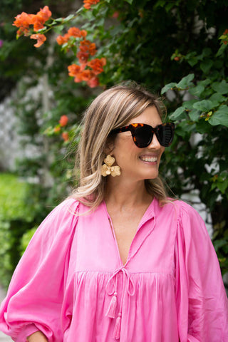 Kaia - Raffia Flower Earring - Glamourous Grace