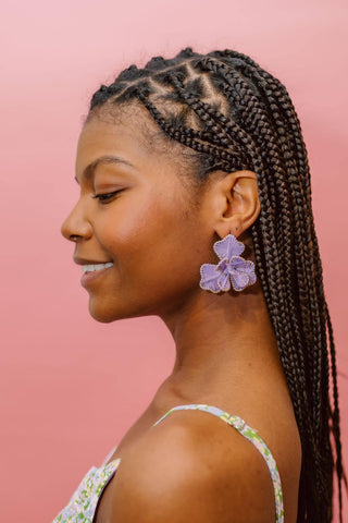 Kaia - Raffia Flower Earring - Glamourous Grace
